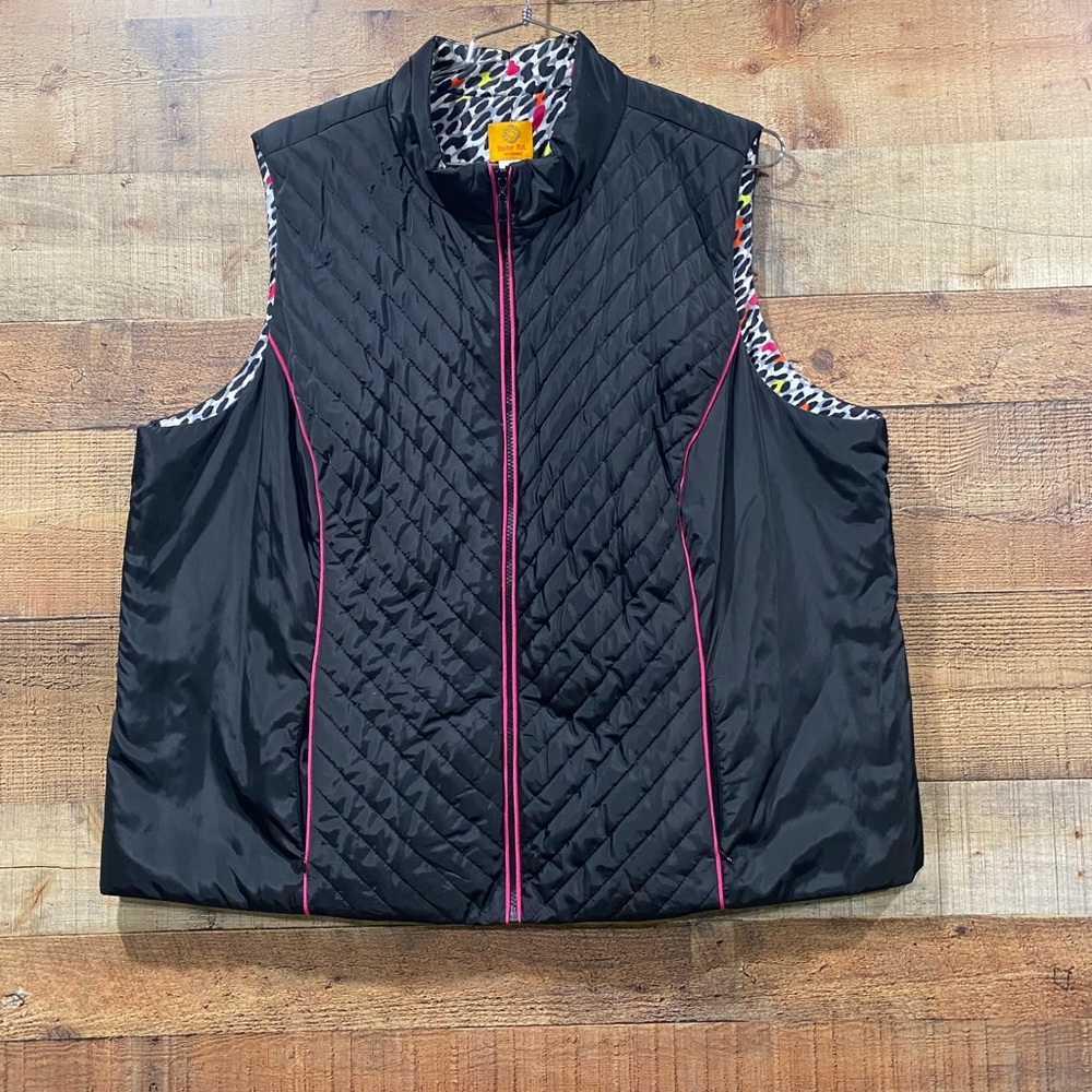 Ruby Rd Quilted Black Vest Size 3XL